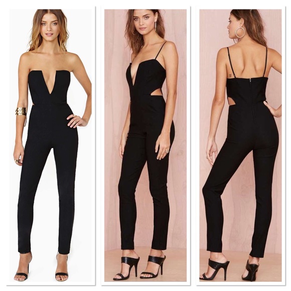 Nasty Gal Pants - Nasty gal midnight run cut out jumpsuit